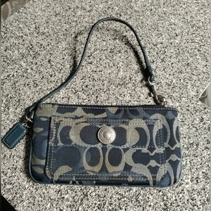 Coach Blue Patterned Wristlet